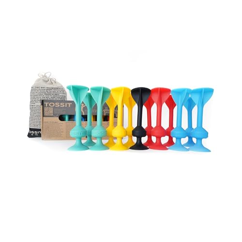 TOSSIT Spiel Saugnapf Darts, Indoor Outdoor Drinnen Draußen, Boccia, Petanque, Wurfspiel, Nachhaltig langlebig Silikon, Boden oder Wand, Family Pack, Rot Cyan Blau Gelb TOSSIT Spiel Saugnapf Darts, Indoor Outdoor Drinnen Draußen, Boccia, Petanque, Wurfspiel, Nachhaltig langlebig Silikon, Boden oder Wand, Family Pack, Rot Cyan Blau Gelb von TOSSIT