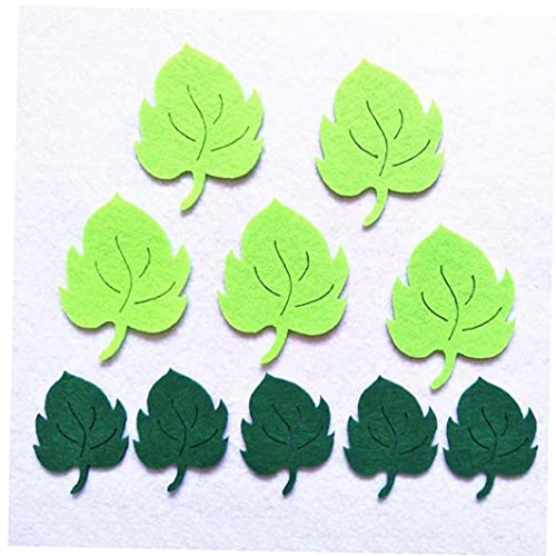 10 Stück Grüne Blätter Form Freischneidende Stoff Filz Patch Applikationen für Handgemachte Herstellung Vlies Nähen Dekoration Handwerk von TOSSPER
