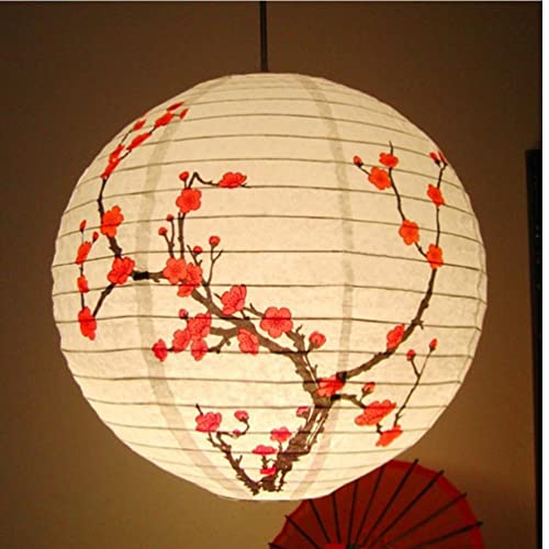 35cm Pflaumenblüte Runde Papier Laterne Lampe Schatten Chinesische Orientalische Stil Licht Restaurant Hochzeit Party Wohnkultur Geschenke von TOSSPER
