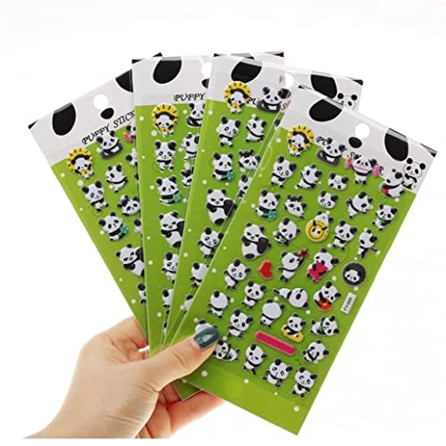 4 Pcs Niedliche Panda Puffy Sticker 3d Animal Bubble Sticker Dekoration Aufkleber Diy Tagebuch Album Scrapbooking Kawaii Stationerie von TOSSPER