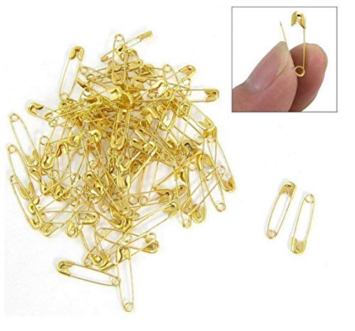 TOSSPER 100 Kleine Tiny Gold Metal Stahl Mini-Sicherheitsnadel 2cm 20mm von TOSSPER