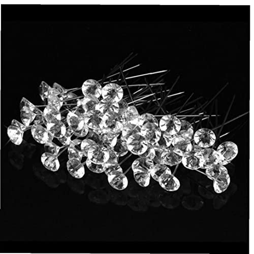 TOSSPER 100 Stücke Diamante Kristallkopf Pins Runde Schmuckstifte Für Hochzeit DIY Dressmake Handwerk Nähen Dekorationen Floral Corsage Bouquet Pins von TOSSPER