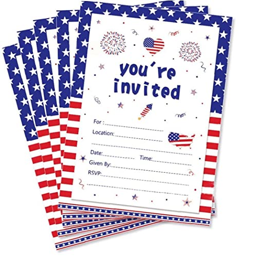 TOSSPER 4. Juli-Party-einladungen Karten, 50 Stück Usa-Flagge-Design-Karten Sets American Independence Day Party Supplies TOSSPER 4. Juli-Party-einladungen Karten, 50 Stück Usa-Flagge-Design-Karten Sets American Independence Day Party Supplies von TOSSPER