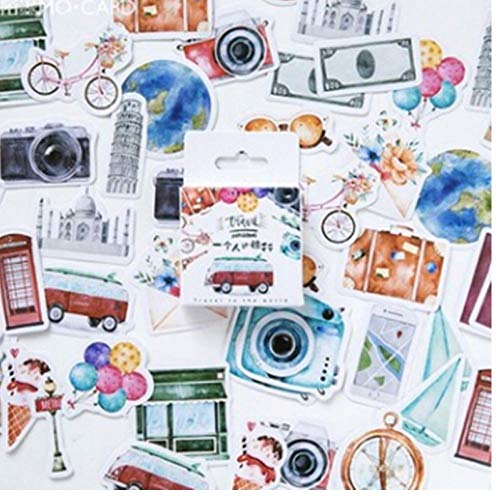 TOSSPER 46 PC-Neue Reise-Aufkleber DIY Retro, klassischer Reise-Aufkleber für Scrapbooking Tagebuch-Dekor-Aufkleber-Protokoll-Auflage-Briefpapier von TOSSPER