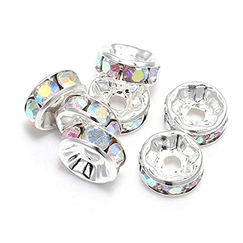 TOSSPER 50pcs 8mm Strass Rondelle Kristallkorn-Loses Distanzscheiben-Korn Für DIY Schmuckherstellung Zubehör Supplie von TOSSPER