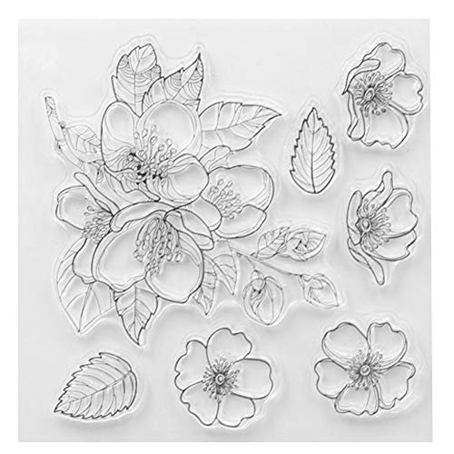 TOSSPER Blumen Transparent Klare Silikonstempel-Set Für Scrapbooking/Fotoalbum Dekorative Stempel, 10*10cm von TOSSPER