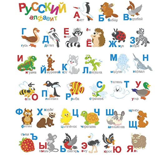 Kyrillisches Alphabet Wandaufkleber Buchstaben Wandbild Kunstaufkleber Für Kinder Studienraum Kindergarten Klassenzimmer Wohnkultur von TOSSPER