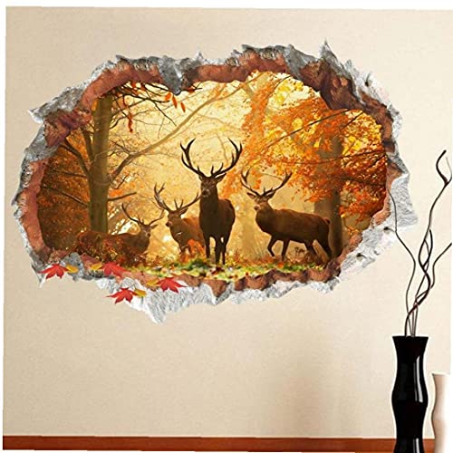 TOSSPER Wald Hirsch Wandaufkleber Herbst Winter Landschaft Poster Tiere Wandaufkleber Für Kinderzimmer Schlafzimmer Vinyl Aufkleber Wohnkultur TOSSPER Wald Hirsch Wandaufkleber Herbst Winter Landschaft Poster Tiere Wandaufkleber Für Kinderzimmer Schlafzimmer Vinyl Aufkleber Wohnkultur von TOSSPER