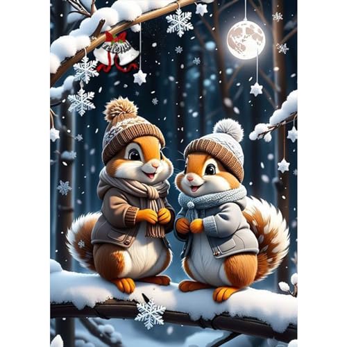 TOSTOG 5D Diamond Painting für Erwachsene,Eichhörnchen und Schneeflocken Diamant Painting Kits Bilder,Diamant Malerei DIY Diamond Painting Bilder Set 30x40cm für Wanddekor TOSTOG 5D Diamond Painting für Erwachsene,Eichhörnchen und Schneeflocken Diamant Painting Kits Bilder,Diamant Malerei DIY Diamond Painting Bilder Set 30x40cm für Wanddekor von TOSTOG