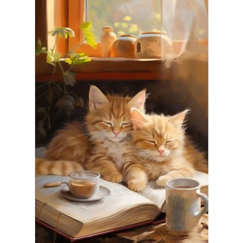 TOSTOG 5D Diamond Painting für Erwachsene,Katze und Buch Diamant Painting Kits Bilder,Diamant Malerei DIY Diamond Painting Bilder Set 30x40cm für Wanddekor TOSTOG 5D Diamond Painting für Erwachsene,Katze und Buch Diamant Painting Kits Bilder,Diamant Malerei DIY Diamond Painting Bilder Set 30x40cm für Wanddekor von TOSTOG