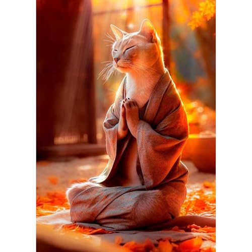 TOSTOG 5D Diamond Painting für Erwachsene,Meditierende Katze Diamant Painting Kits Bilder,Diamant Malerei DIY Diamond Painting Bilder Set 30x40cm für Wanddekor TOSTOG 5D Diamond Painting für Erwachsene,Meditierende Katze Diamant Painting Kits Bilder,Diamant Malerei DIY Diamond Painting Bilder Set 30x40cm für Wanddekor von TOSTOG