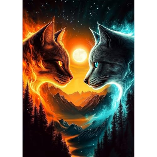 TOSTOG Diamond Painting für Erwachsene,5D Zwei Katzen Diamant Painting Kits Full Drill Bilder 5D DIY Diamant Malerei Set 30x40cm für Wanddekor TOSTOG Diamond Painting für Erwachsene,5D Zwei Katzen Diamant Painting Kits Full Drill Bilder 5D DIY Diamant Malerei Set 30x40cm für Wanddekor von TOSTOG