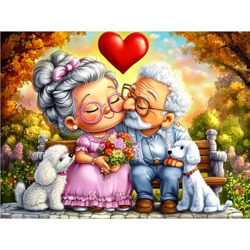 TOSTOG Diamond Painting für Erwachsene,Älteres Paar Diamant Painting Kits Full Drill Bilder 5D DIY Diamant Malerei Set 30x40cm für Wanddekor TOSTOG Diamond Painting für Erwachsene,Älteres Paar Diamant Painting Kits Full Drill Bilder 5D DIY Diamant Malerei Set 30x40cm für Wanddekor von TOSTOG