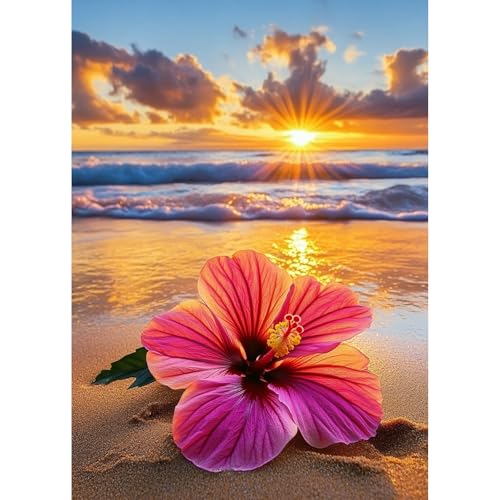 TOSTOG Diamond Painting für Erwachsene,Blumen am Strand Diamant Painting Kits Full Drill Bilder 5D DIY Diamant Malerei Set 30x40cm für Wanddekor TOSTOG Diamond Painting für Erwachsene,Blumen am Strand Diamant Painting Kits Full Drill Bilder 5D DIY Diamant Malerei Set 30x40cm für Wanddekor von TOSTOG