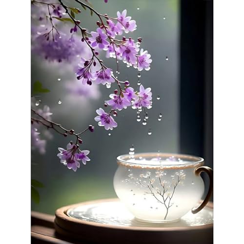 TOSTOG Diamond Painting für Erwachsene,Blumen und Wasserglas 5D Diamant Painting Kits Bilder,DIY Diamant Malerei Diamond Painting Bilder Set 30x40cm für Wanddekor TOSTOG Diamond Painting für Erwachsene,Blumen und Wasserglas 5D Diamant Painting Kits Bilder,DIY Diamant Malerei Diamond Painting Bilder Set 30x40cm für Wanddekor von TOSTOG