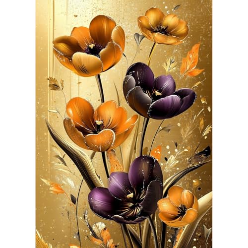 TOSTOG Diamond Painting für Erwachsene,Bunte Tulpen Diamant Painting Kits Full Drill Bilder 5D DIY Diamant Malerei Set 30x40cm für Wanddekor von TOSTOG