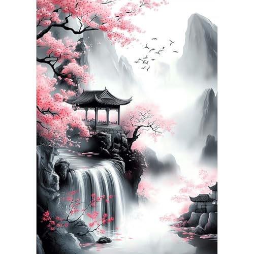 TOSTOG Diamond Painting für Erwachsene,Diamant Painting Kits Full Drill Bilder 5D DIY Diamant Malerei Set 30x40cm für Wanddekor（Landschaft im Chinesischen Stil） von TOSTOG
