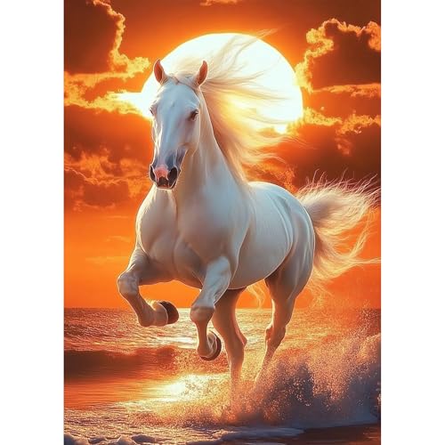 TOSTOG Diamond Painting für Erwachsene,Diamant Painting Kits Full Drill Bilder Pferd 5D DIY Diamant Malerei Set 30x40cm für Wanddekor von TOSTOG