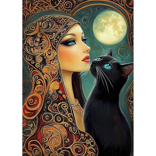 TOSTOG Diamond Painting für Erwachsene,Diamant Painting Kits Prinzessin und Katze Full Drill Bilder 5D DIY Diamant Malerei Set 30x40cm für Wanddekor TOSTOG Diamond Painting für Erwachsene,Diamant Painting Kits Prinzessin und Katze Full Drill Bilder 5D DIY Diamant Malerei Set 30x40cm für Wanddekor von TOSTOG