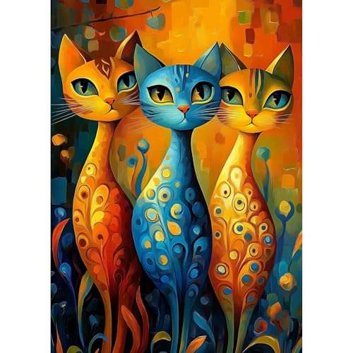 TOSTOG Diamond Painting für Erwachsene,Drei Katzen Diamant Painting Kits Full Drill Bilder 5D DIY Diamant Malerei Set 30x40cm für Wanddekor TOSTOG Diamond Painting für Erwachsene,Drei Katzen Diamant Painting Kits Full Drill Bilder 5D DIY Diamant Malerei Set 30x40cm für Wanddekor von TOSTOG