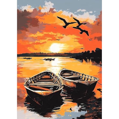 TOSTOG Diamond Painting für Erwachsene,Fischerboote Diamant Painting Kits Full Drill Bilder 5D DIY Diamant Malerei Set 30x40cm für Wanddekor TOSTOG Diamond Painting für Erwachsene,Fischerboote Diamant Painting Kits Full Drill Bilder 5D DIY Diamant Malerei Set 30x40cm für Wanddekor von TOSTOG