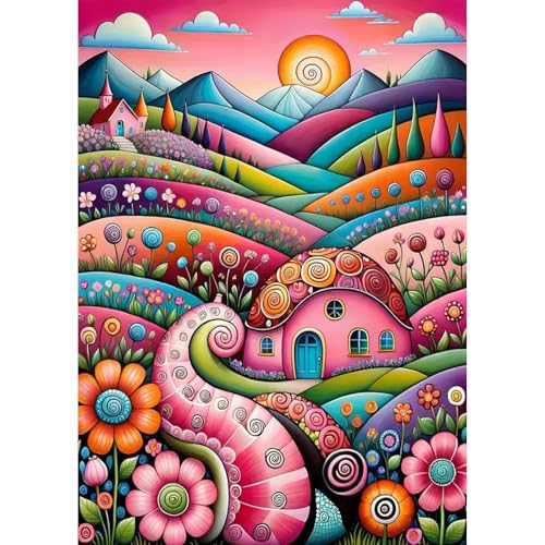 TOSTOG Diamond Painting für Erwachsene,Haus Diamant Painting Kits Full Drill Bilder 5D DIY Diamant Malerei Set 30x40cm für Wanddekor von TOSTOG