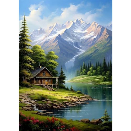 TOSTOG Diamond Painting für Erwachsene,Haus und Berg 5D Diamant Painting Kits Bilder,DIY Diamant Malerei Diamond Painting Bilder Set 30x40cm für Wanddekor TOSTOG Diamond Painting für Erwachsene,Haus und Berg 5D Diamant Painting Kits Bilder,DIY Diamant Malerei Diamond Painting Bilder Set 30x40cm für Wanddekor von TOSTOG