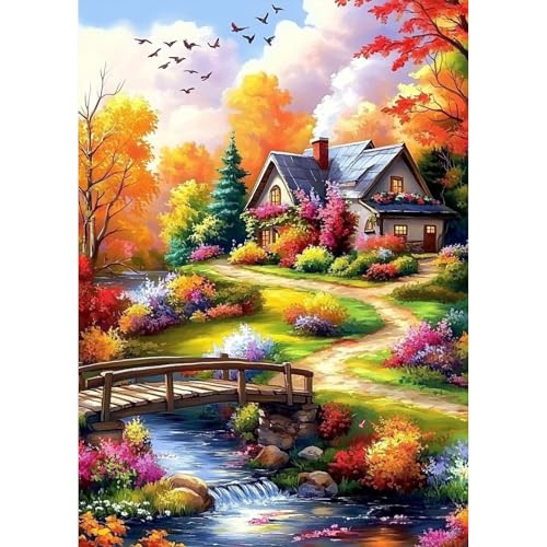 TOSTOG Diamond Painting für Erwachsene,Herbst Landschaft Diamant Painting Kits Full Drill Bilder 5D DIY Diamant Malerei Set 30x40cm für Wanddekor TOSTOG Diamond Painting für Erwachsene,Herbst Landschaft Diamant Painting Kits Full Drill Bilder 5D DIY Diamant Malerei Set 30x40cm für Wanddekor von TOSTOG