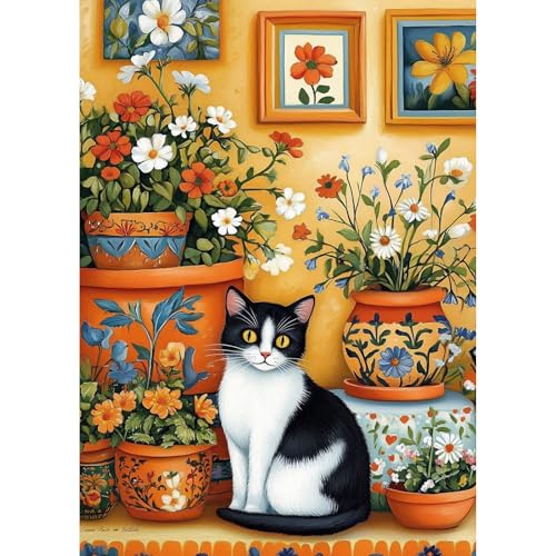 TOSTOG Diamond Painting für Erwachsene,Katze und Blumen Diamant Painting Kits Full Drill Bilder 5D DIY Diamant Malerei Set 30x40cm für Wanddekor TOSTOG Diamond Painting für Erwachsene,Katze und Blumen Diamant Painting Kits Full Drill Bilder 5D DIY Diamant Malerei Set 30x40cm für Wanddekor von TOSTOG