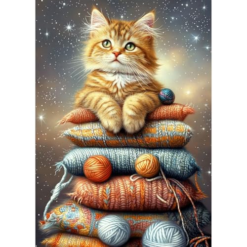 TOSTOG Diamond Painting für Erwachsene,Katze und Kissen Diamant Painting Kits Full Drill Bilder 5D DIY Diamant Malerei Set 30x40cm für Wanddekor TOSTOG Diamond Painting für Erwachsene,Katze und Kissen Diamant Painting Kits Full Drill Bilder 5D DIY Diamant Malerei Set 30x40cm für Wanddekor von TOSTOG