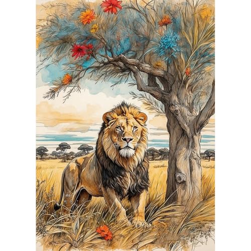 TOSTOG Diamond Painting für Erwachsene,Löwe Diamant Painting Kits Full Drill Bilder 5D DIY Diamant Malerei Set 30x40cm für Wanddekor TOSTOG Diamond Painting für Erwachsene,Löwe Diamant Painting Kits Full Drill Bilder 5D DIY Diamant Malerei Set 30x40cm für Wanddekor von TOSTOG