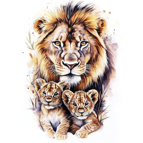 TOSTOG Diamond Painting für Erwachsene,Löwen Familie Diamant Painting Kits Full Drill Bilder 5D DIY Diamant Malerei Set 30x40cm für Wanddekor TOSTOG Diamond Painting für Erwachsene,Löwen Familie Diamant Painting Kits Full Drill Bilder 5D DIY Diamant Malerei Set 30x40cm für Wanddekor von TOSTOG