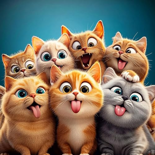 TOSTOG Diamond Painting für Erwachsene,Lustige Katze Diamant Painting Kits Full Drill Bilder 5D DIY Diamant Malerei Set 30x30cm für Wanddekor TOSTOG Diamond Painting für Erwachsene,Lustige Katze Diamant Painting Kits Full Drill Bilder 5D DIY Diamant Malerei Set 30x30cm für Wanddekor von TOSTOG