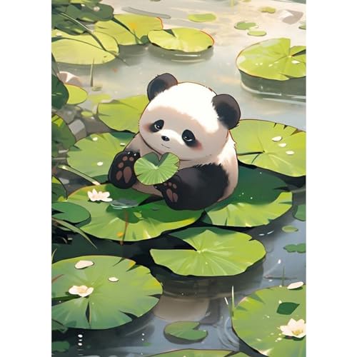 TOSTOG Diamond Painting für Erwachsene,Panda und Lotusblatt 5D Diamant Painting Kits Bilder,DIY Diamant Malerei Diamond Painting Bilder Set 30x40cm für Wanddekor TOSTOG Diamond Painting für Erwachsene,Panda und Lotusblatt 5D Diamant Painting Kits Bilder,DIY Diamant Malerei Diamond Painting Bilder Set 30x40cm für Wanddekor von TOSTOG