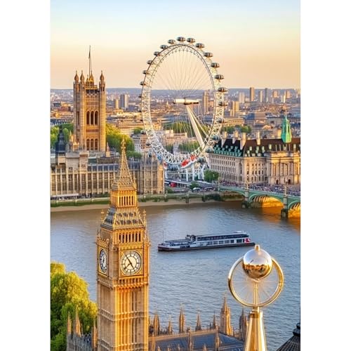 TOSTOG Diamond Painting für Erwachsene,Tower Von London Diamant Painting Kits Full Drill Bilder 5D DIY Diamant Malerei Set 30x40cm für Wanddekor von TOSTOG