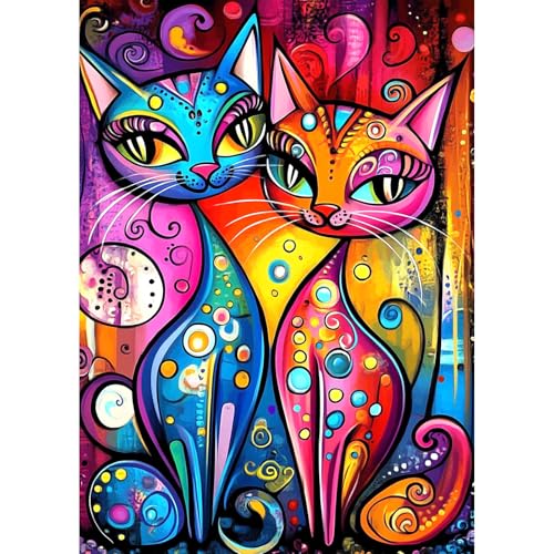 TOSTOG Diamond Painting für Erwachsene,Zwei Katzen Diamant Painting Kits Full Drill Bilder 5D DIY Diamant Malerei Set 30x40cm für Wanddekor TOSTOG Diamond Painting für Erwachsene,Zwei Katzen Diamant Painting Kits Full Drill Bilder 5D DIY Diamant Malerei Set 30x40cm für Wanddekor von TOSTOG