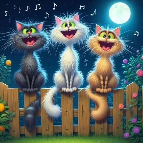 TOSTOG Diamond Painting für Erwachsene Anfänger,5D DIY Diamant Painting Kits Bilder Katze Full Drill Diamant Malerei Set 30x30cm für Wanddekor von TOSTOG