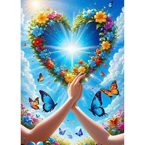 TOSTOG Diamond Painting für Erwachsene Anfänger,Blumen 5D Diamant Painting Kits Bilder Schmetterlinge DIY Full Drill Diamant Malerei Set 30x40cm für Wanddekor TOSTOG Diamond Painting für Erwachsene Anfänger,Blumen 5D Diamant Painting Kits Bilder Schmetterlinge DIY Full Drill Diamant Malerei Set 30x40cm für Wanddekor von TOSTOG