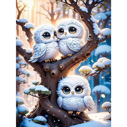 TOSTOG Diamond Painting für Erwachsene Anfänger,Diamant Painting Bilder Eule 5D DIY Full Drill Diamant Malerei Stickerei Strass für Wand Heimdecor 30x40cm von TOSTOG