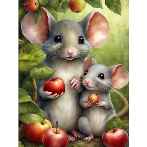TOSTOG Diamond Painting für Erwachsene Anfänger,Diamant Painting Bilder Maus und Apfel 5D DIY Full Drill Diamant Malerei Stickerei Strass für Wand Heimdecor 30x40cm TOSTOG Diamond Painting für Erwachsene Anfänger,Diamant Painting Bilder Maus und Apfel 5D DIY Full Drill Diamant Malerei Stickerei Strass für Wand Heimdecor 30x40cm von TOSTOG