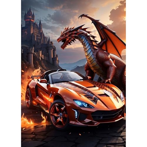 TOSTOG Diamond Painting für Erwachsene Anfänger,Diamant Painting Kits Full Drill Bilder Sportwagen Drache 5D DIY Diamant Malerei Set 30x40cm für Wanddekor TOSTOG Diamond Painting für Erwachsene Anfänger,Diamant Painting Kits Full Drill Bilder Sportwagen Drache 5D DIY Diamant Malerei Set 30x40cm für Wanddekor von TOSTOG
