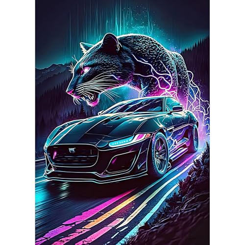 TOSTOG Diamond Painting für Erwachsene Anfänger,Diamant Painting Kits Full Drill Bilder Sportwagen Panther 5D DIY Diamant Malerei Set 30x40cm für Wanddekor TOSTOG Diamond Painting für Erwachsene Anfänger,Diamant Painting Kits Full Drill Bilder Sportwagen Panther 5D DIY Diamant Malerei Set 30x40cm für Wanddekor von TOSTOG
