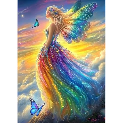 TOSTOG Diamond Painting für Erwachsene Anfänger,Frau Schmetterling 5D Diamant Painting Kits Bilder DIY Full Drill Diamant Malerei Set 30x40cm für Wanddekor TOSTOG Diamond Painting für Erwachsene Anfänger,Frau Schmetterling 5D Diamant Painting Kits Bilder DIY Full Drill Diamant Malerei Set 30x40cm für Wanddekor von TOSTOG