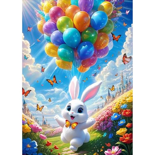 TOSTOG Diamond Painting für Erwachsene Anfänger,Ostern 5D Diamant Painting Kits Bilder Kaninchen DIY Full Drill Diamant Malerei Set 30x40cm für Wanddekor von TOSTOG