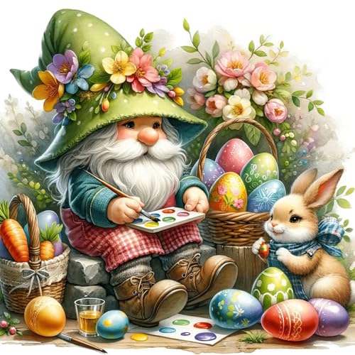 TOSTOG Diamond Painting für Erwachsene Anfänger,Ostern Gnom 5D Diamant Painting Kits Bilder DIY Hase Full Drill Diamant Malerei Set 30x30cm für Wanddekor TOSTOG Diamond Painting für Erwachsene Anfänger,Ostern Gnom 5D Diamant Painting Kits Bilder DIY Hase Full Drill Diamant Malerei Set 30x30cm für Wanddekor von TOSTOG
