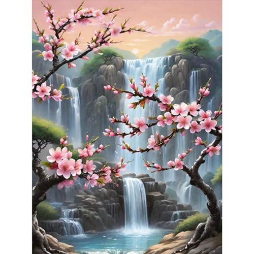 TOSTOG Diamond Painting für Erwachsene Anfänger,Wasserfall und Blumen 5D Diamant Painting Bilder für Erwachsene,DIY Full Drill Diamant Malerei Set 30x40cm für Wanddekor TOSTOG Diamond Painting für Erwachsene Anfänger,Wasserfall und Blumen 5D Diamant Painting Bilder für Erwachsene,DIY Full Drill Diamant Malerei Set 30x40cm für Wanddekor von TOSTOG