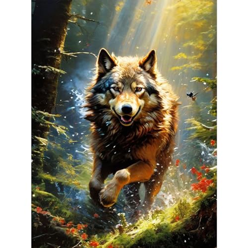 TOSTOG Diamond Painting für Erwachsene Anfänger,Wolf und Dschungel 5D Diamant Painting Kits Bilder für Erwachsene,DIY Full Drill Diamant Malerei Set 30x40cm für Wanddekor TOSTOG Diamond Painting für Erwachsene Anfänger,Wolf und Dschungel 5D Diamant Painting Kits Bilder für Erwachsene,DIY Full Drill Diamant Malerei Set 30x40cm für Wanddekor von TOSTOG