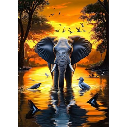 TOSTOG Elefant Diamond Painting für Erwachsene,Diamant Painting Kits Full Drill Bilder Elefant 5D DIY Diamant Malerei Set 30x40cm für Wanddekor TOSTOG Elefant Diamond Painting für Erwachsene,Diamant Painting Kits Full Drill Bilder Elefant 5D DIY Diamant Malerei Set 30x40cm für Wanddekor von TOSTOG