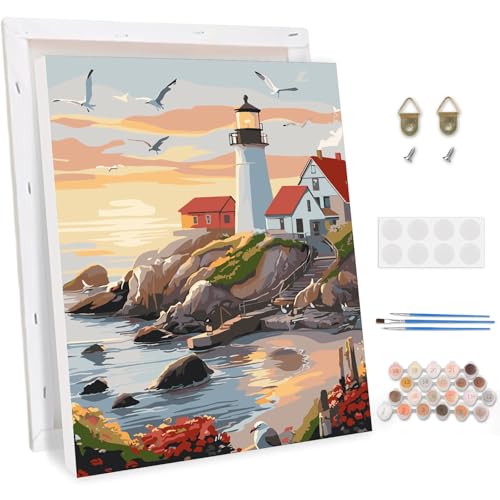 TOSTOG Malen Nach Zahlen Erwachsene mit Rahmen,Leuchtturm Landschaft Acrylmalerei Set DIY Handgemalt Ölgemälde Kit Paint by Numbers Adult Beginner,Hause Dekoration Verwendet Werden 30×40cm TOSTOG Malen Nach Zahlen Erwachsene mit Rahmen,Leuchtturm Landschaft Acrylmalerei Set DIY Handgemalt Ölgemälde Kit Paint by Numbers Adult Beginner,Hause Dekoration Verwendet Werden 30×40cm von TOSTOG
