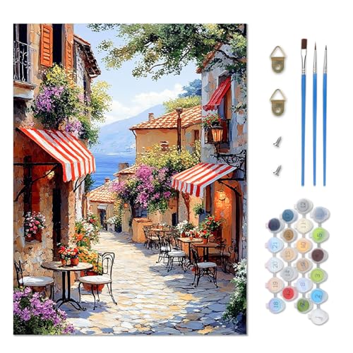 TOSTOG Malen nach Zahlen Erwachsene, DIY Handgemalt Ölgemälde Kit Paint by Numbers Adult Mit 3 - Pinseln und Acrylfarbe Home Haus Deko Ohne Rahmen(30×40cm) von TOSTOG